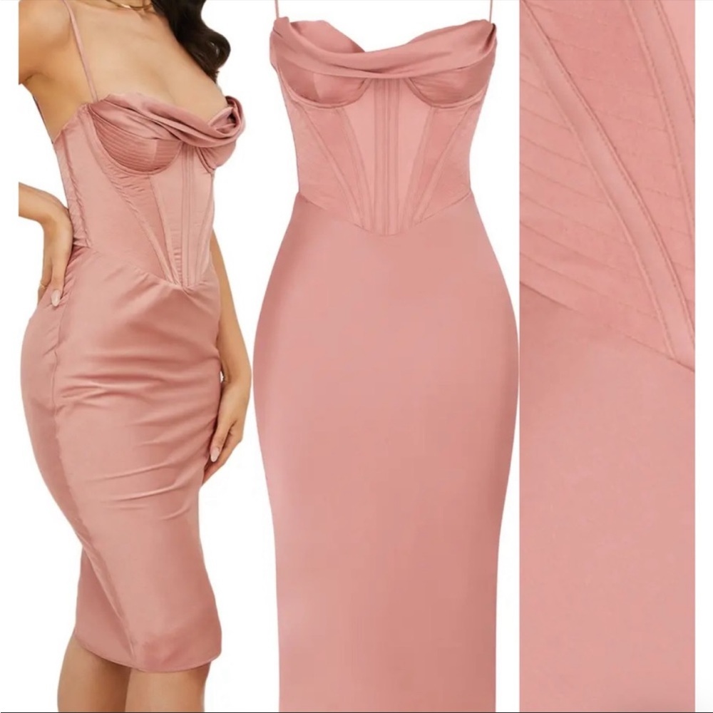 NWT House of CB Myrna Dress Small Rose with Cups